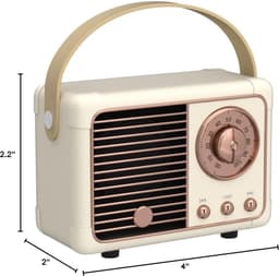 Retro bluetooth speaker - vintage decor - draagbare draadloze bluetooth speaker - Geel — thumbnail 8