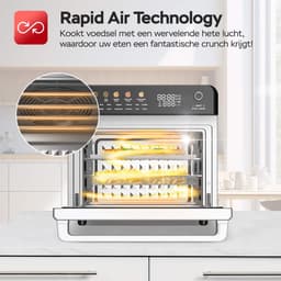 TurboTronic AFO310 Airfryer XXL en Vrijstaande Mini oven – Enkel Deur - 34 Liter – Zilver — thumbnail 6