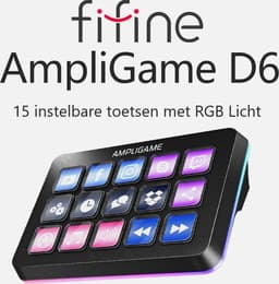 FIFINE - D6 - Mixer - RGB Studio Controller - 15 LCD Aanpasbare Toetsen - Podcast / Streaming / Gaming - Inclusief Gratis Software - Zwart — thumbnail 6