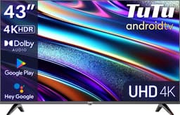 TuTu Android Smart TV - LED 4K UHD - 43 inch/110 cm - Frameless Design - Tripple Tuner DVB-T/T2/S/S2/C - HDMI x3, USB x2, CI+ - Voice Controle & Streaming apps - Geassembleerd in Eindhoven - TUS43UQ1A — thumbnail 1