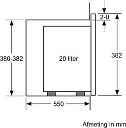 Bosch BFL523MB1F - Serie 4 - Inbouwmagnetron - 38x59 cm - 20 l - Zwart - Eenvoudig te reinigen met hydrolyse — thumbnail 7