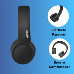 WiseQ Junior Kinderkoptelefoon met Draad – Koptelefoon Kinderen vanaf 3 Jaar – Koptelefoon Peuter – Hoofdtelefoon met Kabel – 85 dB Volumebegrenzer – Opvouwbaar – Met Stickers – Zwart — thumbnail 4