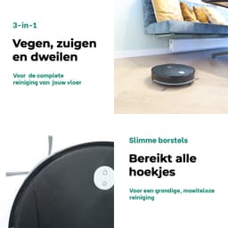 BrinQ Goods - Krachtige Robotstofzuiger Met Dweilfunctie - Met Laadstation - Dweilrobot - Met Afstandsbediening En App - Geschikt voor Huisdieren - Slimme Navigatie — thumbnail 6