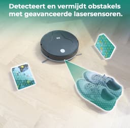 BrinQ Goods - Krachtige Robotstofzuiger Met Dweilfunctie - Met Laadstation - Dweilrobot - Met Afstandsbediening En App - Geschikt voor Huisdieren - Slimme Navigatie — thumbnail 10