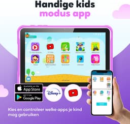 Spoused Kindertablet – 10.1 Inch – Kindertablet vanaf 3 jaar – 64GB – 4GB RAM– 6000 mAh Batterij - Incl. Beschermhoes & Ouder Control app – Paars — thumbnail 2