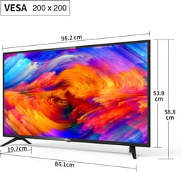 TuTu Standaard TV - LED Full HD - 42 inch/108 cm - Frameles Design - Tripple Tuner DVB-T/T2/S/S2/C - HDMI x2, USB x1, CI+ - Geassembleerd in Eindhoven - TUB42FD1N — thumbnail 4