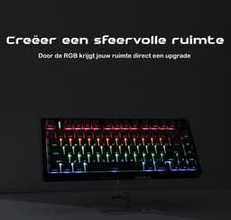 EPOMAKER x AULA F75 - Zwart/Grijs - Mechanisch Draadloos Toetsenbord - RGB - 75% - QWERTY - Gaming Keyboard - Leobog Reaper Switch — thumbnail 3