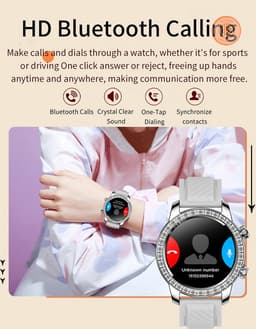 WizBay Premium Select® Smartwatch 1.52 Inch AMOLED - Bellen - Wireless Charging - Kompas - Hartslag O2 en Bloeddruk - Multi Sport - Zilver - Zwart Lederen Band extra Zwarte TPU Band — thumbnail 11