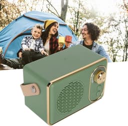 Retro bluetooth-speaker-Retro-speaker-Bluetooth 5.0-extra bas-groen — thumbnail 4