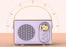 Hoogwaardige Retro Bluetooth speake - Bluetooth speaker - met Ultra Lange Batterijduur - Paars — thumbnail 3