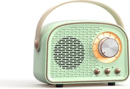 Retro Vintage Radio Bluetooth Speaker - Draadloze Stereo Speaker met FM Radio - Vintage Design - Bluetooth 5.0 Draadloze Speaker voor Kristalhelder Geluid - Perfect voor Thuis & Buiten - Lichtgroen — thumbnail 1