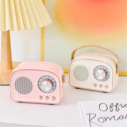 Retro Vintage Radio Bluetooth Speaker - Draadloze Stereo Speaker met FM Radio - Vintage Design - Bluetooth 5.0 Draadloze Speaker voor Kristalhelder Geluid - Perfect voor Thuis & Buiten - Lichtgroen — thumbnail 2