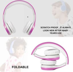 Koptelefoon kinderen met draad en microfoon Paars- Geschikt voor jou kind met kabel max 85 db - Koptelefoons in meerdere kleuren verkrijgbaar - Hoofdtelefoon met verstelbare beugel — thumbnail 3