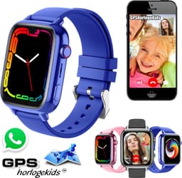GPSHorlogeKids© - GPS horloge kind - smartwatch kinderen - WhatsApp - 4G videobellen - SOS alarm - TikTok - Google Assistant - facebook - smartwatch kind - nieuw 2025 - incl SIM – model Flux Blauw — thumbnail 1