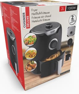 Cuisinier Deluxe Hetelucht friteuse - Airfryer - Gezond Frituren - Hetelucht Frietpan - met Timer - 2 Liter — thumbnail 5