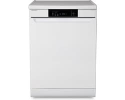 Sharp QWNA1DF45EWEU - vrijstaande vaatwasser - energie label E - 15 couverts - besteklade + topsproeier - wit