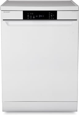 Sharp QWNA1DF45EWEU - vrijstaande vaatwasser - energie label E - 15 couverts - besteklade + topsproeier - wit — thumbnail 1