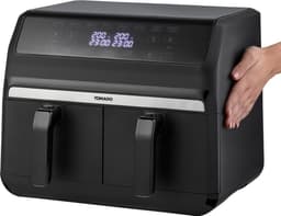 Tomado TAF8001B - Dubbele airfryer - 2 x 4 liter inhoud - XXL - 1700 watt - Tiptoetsbediening - 8 automatische programma's - Zwart — thumbnail 6