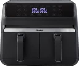 Tomado TAF8001B - Dubbele airfryer - 2 x 4 liter inhoud - XXL - 1700 watt - Tiptoetsbediening - 8 automatische programma's - Zwart — thumbnail 2
