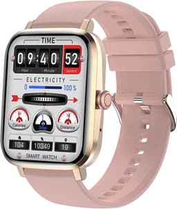 Belesy® HEAVEN – Smartwatch Dames – Smartwatch Heren – Horloge – 1.85" Kleurenscherm – Stappenteller – Hartslagmeter – Bloeddrukmeter – Slaapmonitor – Split Screen – Stembediening – Sportmodus – Bluetooth 5.1 – Goud - Moederdag — thumbnail 1