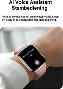 Belesy® HEAVEN – Smartwatch Dames – Smartwatch Heren – Horloge – 1.85" Kleurenscherm – Stappenteller – Hartslagmeter – Bloeddrukmeter – Slaapmonitor – Split Screen – Stembediening – Sportmodus – Bluetooth 5.1 – Goud - Moederdag — thumbnail 11