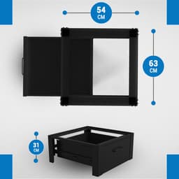 Vonia Wasmachine Verhoger - Wasmachine Verhoger met lade - Wasmachine Sokkel - Wasmachine Kast - Wasmachine ombouw - 54x63x31 - Zwart — thumbnail 2