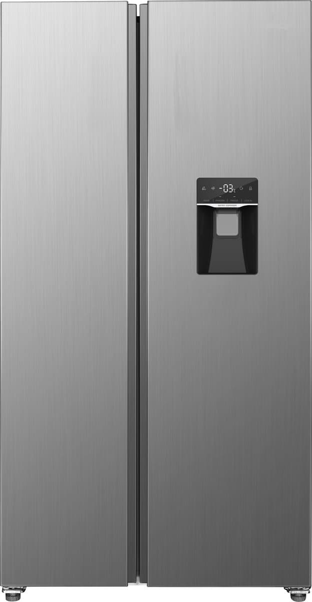 Exquisit SBS146-WS-040ES - Amerikaanse koelkast - Waterdispenser - Display - 5 Jaar Garantie - No Frost - 439 liter - Zilver — afbeelding 1