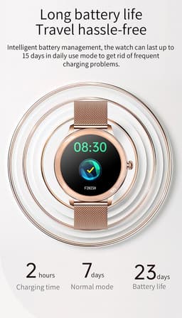 Darenci Smartwatch Flair Pro  - Smartwatch dames -Smartwatch heren -Activity Tracker- Touchscreen -Bluetooth bellen -Met extra bandje -Horloge -Stappenteller -Bloeddrukmeter -Verbrande calorieën -Zuurstofmeter -Spatwaterdicht -Zwart — thumbnail 11