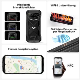 DOOGEE VMAX PLUS 5G - Robuuste Smartphone - Robuuste Telefoon - 36 GB ROM + 512 GB ROM - 22000 mAh/33 W- 200 MP + 32 MP + 20 MP nachtzicht - 6,58 inch FHD+ 120 Hz IPS - NFC - Face ID - Wi-Fi 6 - dubbele luidsprekers - Zwart — thumbnail 9