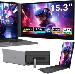 Blackview SCM8 Draagbare Monitor 15,3" 1920×1200 100% sRGB | Extra Laptopscherm 13-17,3" | Uitbreidingsscherm Plug & Play | Geschikt voor PC, Xbox, PS4/5, Switch | Grijs — thumbnail 1