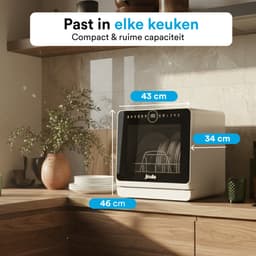 Joula Mini Vaatwasser met Waterreservoir - 8 Wasprogramma's - 5 Couverts - Kleine Smalle Vrijstaande Afwasmachine - Camping - Wit — thumbnail 8