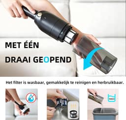 Grenintol H6X - Handstofzuiger Oplaadbaar - Kruimelzuiger Snoerloos - Auto Stofzuiger Draadloos - Krachtige Zuigkracht 25000Pa - Voor Thuis & Auto - Opzetstukken en Extra HEPA Filter - Compact - Geschikt Voor Huisdierharen — thumbnail 11