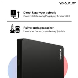 VisiQuality High-Speed Externe Harde Schijf 500 GB - Draagbare Harde Schijf USB 3.0 - Voor Windows & Mac - Xbox & PS4 games - Compact - Zwart — thumbnail 2