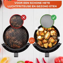 Airfryer Accessoireset – 15-delige ronde heteluchtfriteuse accessoires, geschikt voor COSORI 4,7L, Philips 6,2L, Tefal 4,2L – Inclusief siliconen bakvorm & e-book — thumbnail 4