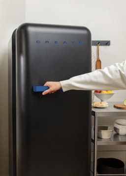 CREATE - Koelkast in retrostijl - Zwart - Handvat Kobaltblauw - FRIDGE RETRO 281L — thumbnail 6