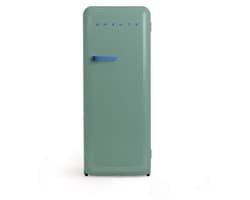 CREATE - Koelkast in retrostijl - Sage - Handvat Kobaltblauw - FRIDGE RETRO 281L