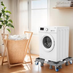 Wasmachine Onderstel - Wasmachine verhogers - 42-66cm Verstelbaar & 250kg Draagkracht - 4 Wieltjes met Rem - Geluidsreducerend - Voor Apparaten en Koelkast — thumbnail 8