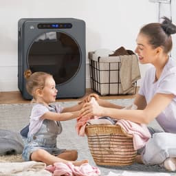 HOMCOM Wasdroger Roestvrij staal, ABS 49L x 43B x 61H cm Grijs — thumbnail 3