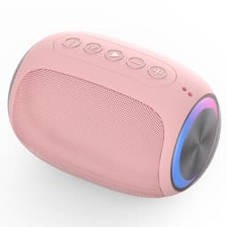 Gigicial Roze Bluetooth Speaker - Roze Draagbare Speaker - Geluid Met Dubbele Passive Bass + Kleurrijk Licht Effect - 1 - Voor Kinderen En Reizen In Rose — thumbnail 1
