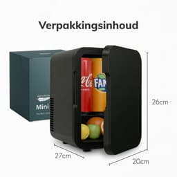Mini koelkast 5L - Skincare & make-up fridge - Eten & drinken - Organizer - 12V & 230V - Koel & warm - Auto koelkast - Compact - Zwart — thumbnail 11