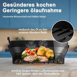 Accessoires Heteluchtfriteuse Gescht voor Philips Airfryer 3000-5000 Serie 9L, Opvouwbare Siliconenvorm Herbruikbare Ovenschaal voor Philips Dual Basket Airfryer NA350/NA550 9L — thumbnail 5