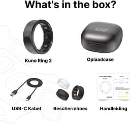 Kuno Ring 2 – Smart Ring – Slaapmonitor – Hartslag & Activiteitentracker – Stappen & Calorieën Meten – Zonder Abonnement – Waterbestendig – Goud – Maat 13 — thumbnail 2