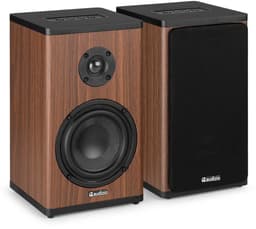 Draadloze speakers - Audizio BS20 speakerset - Luidspreker boxen met Bluetooth - Oplaadbare accu - Houtlook — thumbnail 9