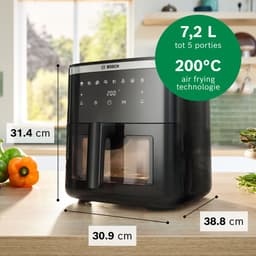 Bosch MAF671B0 Airfryer XXL - Serie 6 - 7,2L - Shake alarm - Kijkvenster - Warmhoudfunctie - 7 programma's - Tot 5 personen - Zwart — thumbnail 7