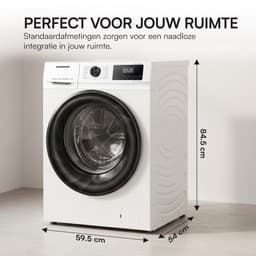 Heinner HWM-H8014INVA+++ Wasmachine 8 kg – 1400 tpm – Inverter Motor – Energieklasse A – 15 Wasprogramma’s met Stoomfunctie – Wit – 5 Jaar Garantie — thumbnail 7