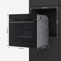 Klarstein Inbouwoven Velaire 74 liter elektrische oven, 13 standen, touchbediening, energieklasse A+, geëmailleerde binnenkant, driedubbele beglazing, geïntegreerde enkele oven, 60 cm, mat en glazen design, zwart - voor Keuken — thumbnail 13