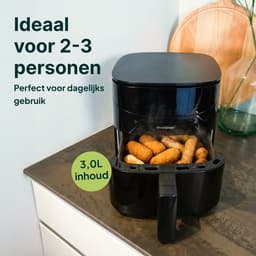 Vivid Green Airfryer 3L – 2 tot 3 Personen – PFAS-vrij – 8 Programma’s – Digitaal Display — thumbnail 4