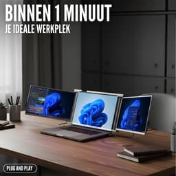 Triple Portable Monitor Expert 14" MultiCable - IPS Tri screen - Extra scherm laptop - Plug & Play - Incl. draagtas — thumbnail 3