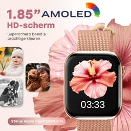 Bizoule Smartwatch Beso - Smartwatch Dames & Heren - Rosé-Goud - 40mm - Horloge met Belfunctie - AMOLED Full HD - Bloeddrukmeter - Stappenteller - Android en iOS — thumbnail 12