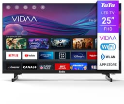TuTu VIDAA Smart TV - LED Full HD - 25 inch/64 cm - Frameless Design - Tripple Tuner DVB-T/T2/S/S2/C - HDMI x3, USB x2, CI+ - Streaming apps - Hotel Mode - TUV25FQ1B — thumbnail 1